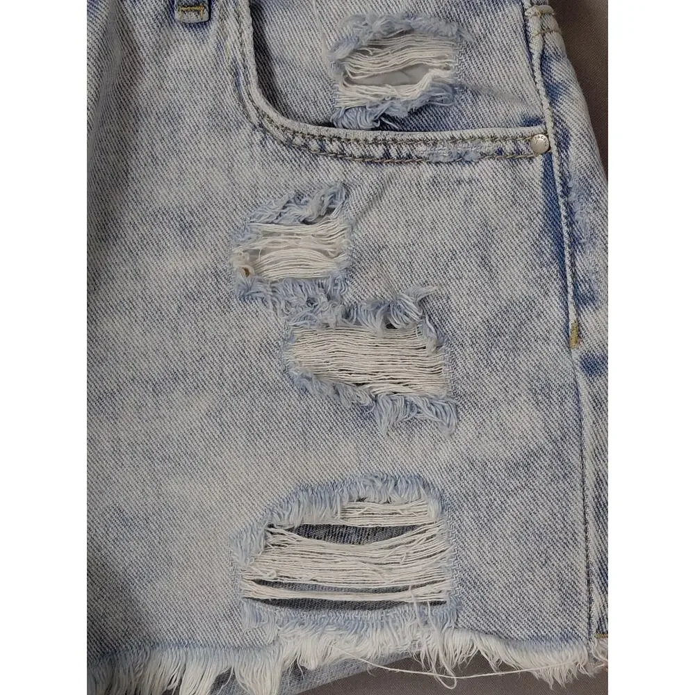 PACSUN LOS ANGELES High Rise Short Denim Shorts Blue Size 28